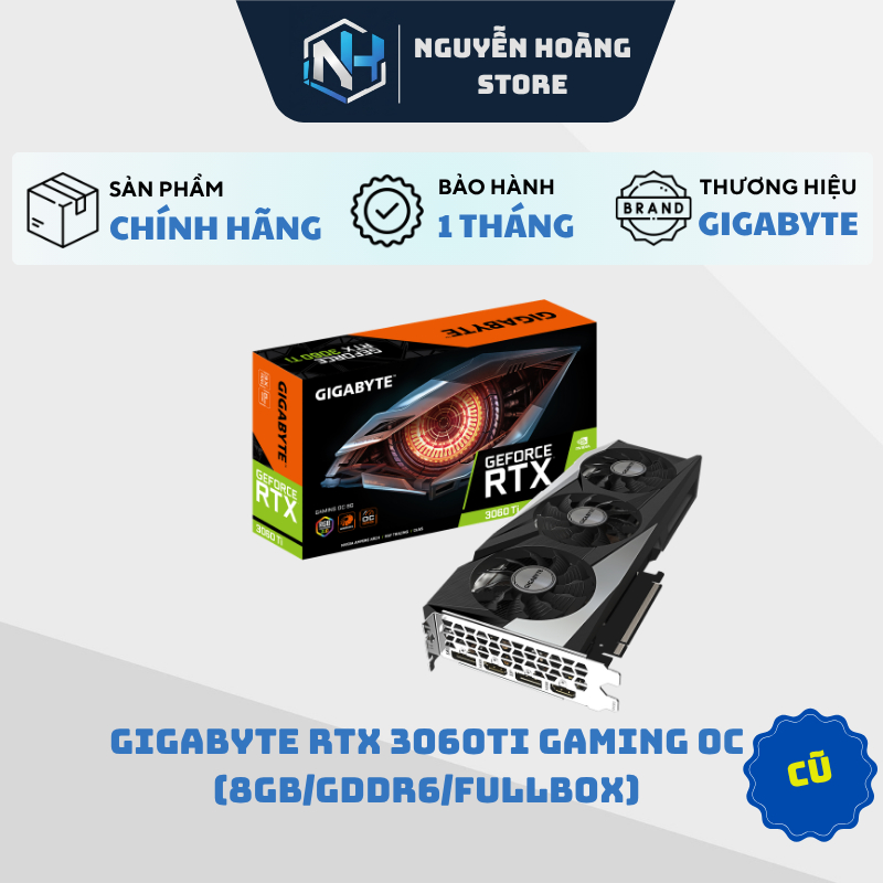 VGA card màn hình Gigabyte Geforce RTX 3060 Gaming OC 12gb CŨ