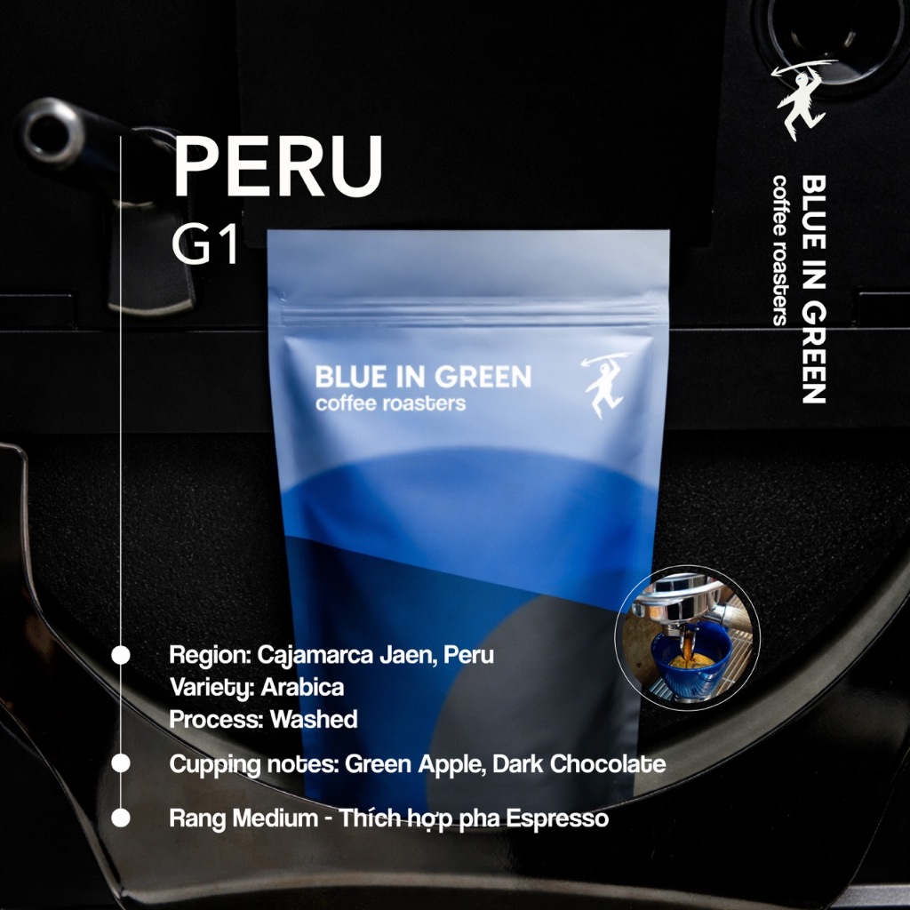 Cà phê rang Peru G1 - Rang Vừa - Blue in Green Coffee Roasters