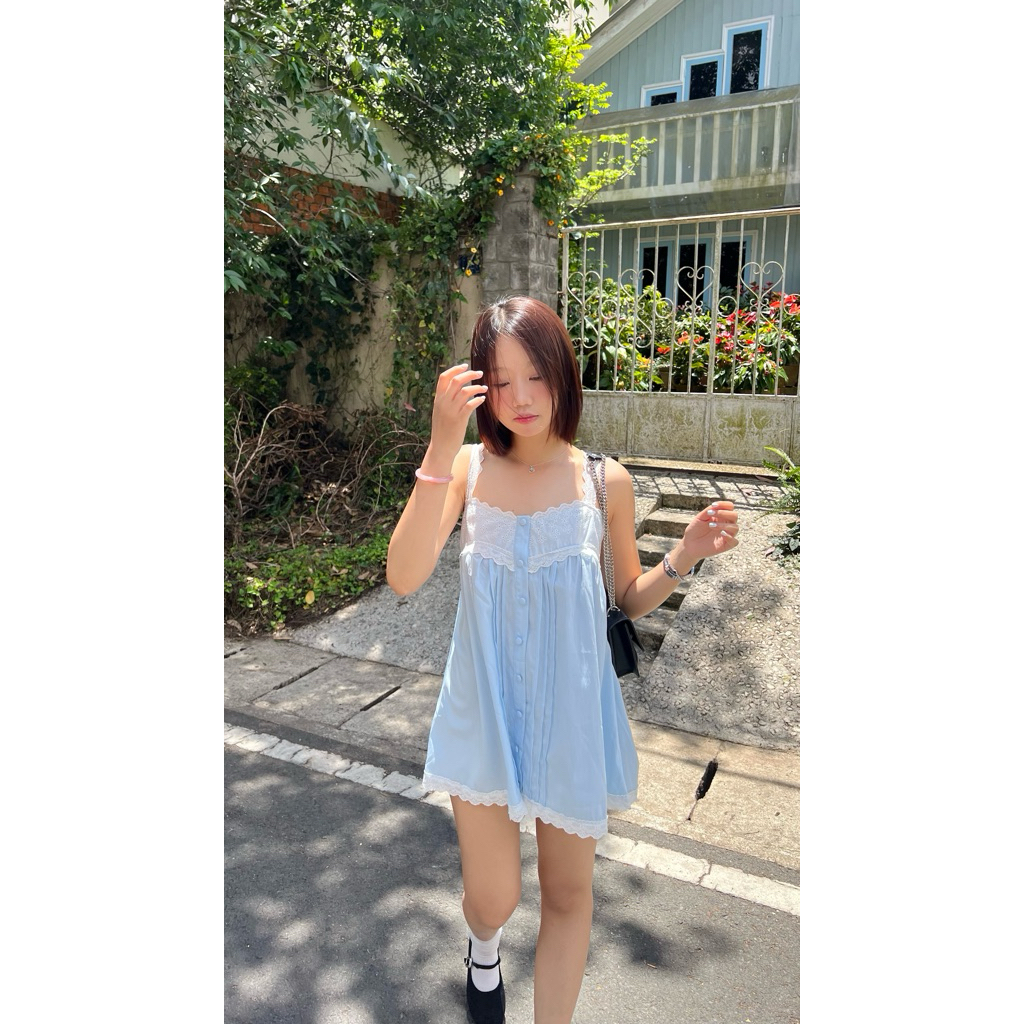 (CÓ SẴN) Blumi Dress - Đầm xanh Baby Blue phối ren Soul Studio 🌸
