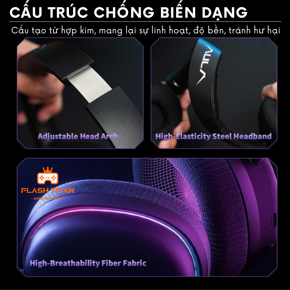 Tai nghe Không Dây Gaming AULA G7 pro - Hỗ trợ app tùy chỉnh - Có mic đàm thoại - 3 mode kết nối | BigBuy360 - bigbuy360.vn