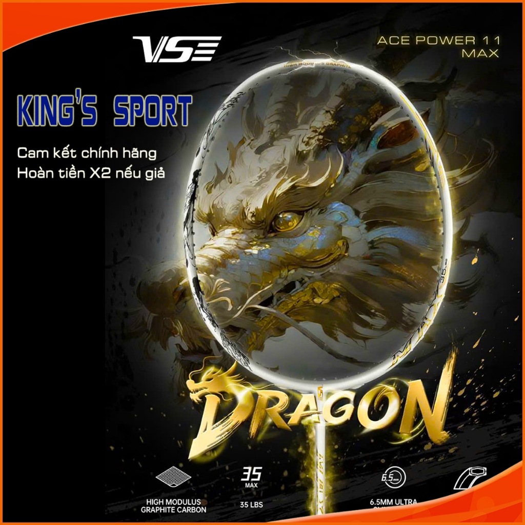 Vợt Cầu Lông VS ACE Power 11 Max – VS Pan Long Chính Hãng | 4U Nhẹ, Đập Cầu Uy Lực, Công Thủ Toàn Di