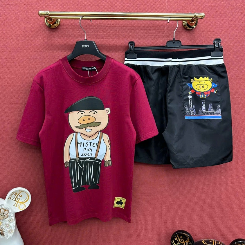 Bộ Quần Áo Hè Nam MISTER-PIGG Hàng Chính Hãng Full Tem Chất Cotton Hình In 5D Sắc Nét