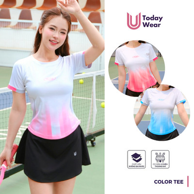 [VC 50K MỞ BÁN] Áo thể thao nữ Color Tee Today U Wear cổ tròn co giãn thoáng mát thoải mái chạy bộ cầu lông