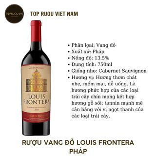 [Tặng Khui/Rót/Nút Đậy] Rượu Vang Đỏ Frontera Cabernet Sauvognon Bordeaux Pháp - 750ml