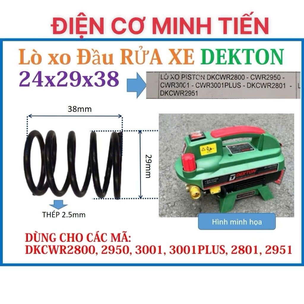 DEKTON - ( lớn) COMBO 3 CÁI LÒ XO MÁY RỬA XE DEKTON MÃ: DKCWR2800, 2950, 3001, 3001PLUS, 2801, 2951.