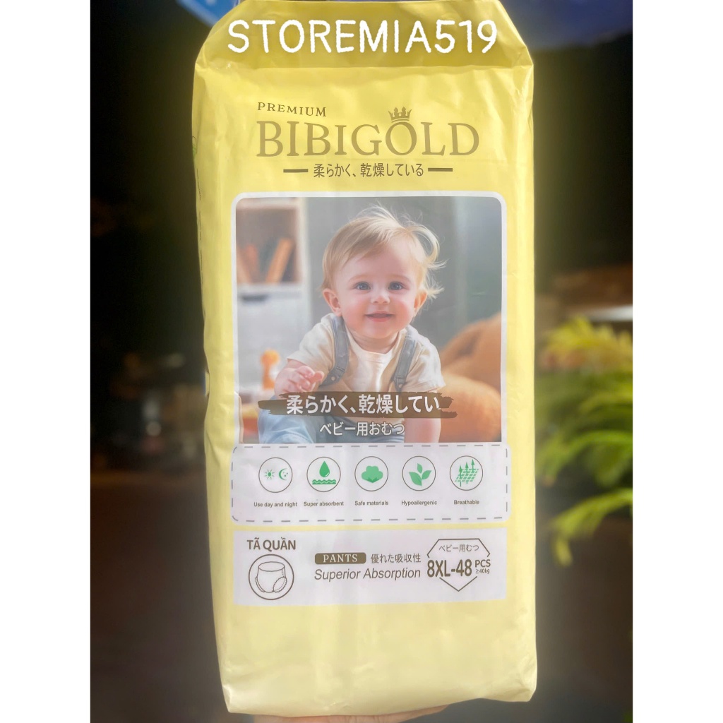 [HỎA TỐC] Combo 2 bịch bỉm BiBi Gold Siêu Mềm Mịn,Thấm Hút Tốt Size L–8XL (48miếng -50 miếng)