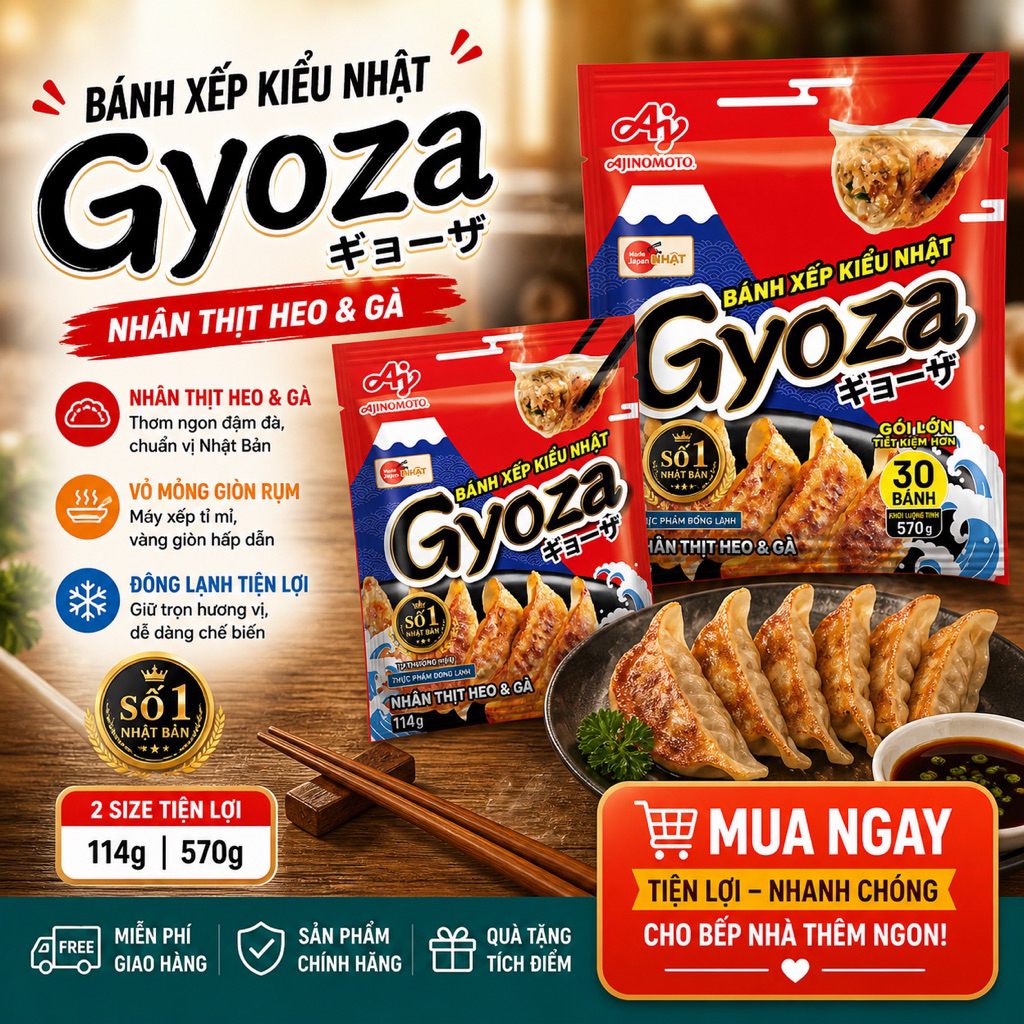 Bánh Xếp Kiểu Nhật Gyoza Ajinomoto Đông Lạnh