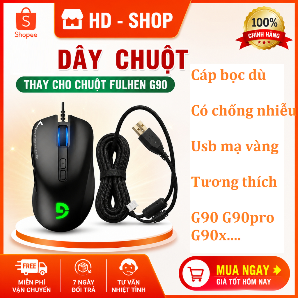 Dây cáp usb chuột Fulhen G90 g90pro g90x....