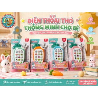 Điện thoại đồ chơi hình cà rốt cho bé có nhạc âm thanh vui nhộn cho bé học nhận biết âm thanh