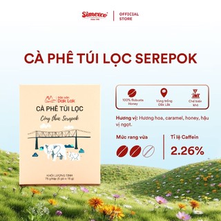 Cà phê túi lọc Serepok 100% Robusta honey