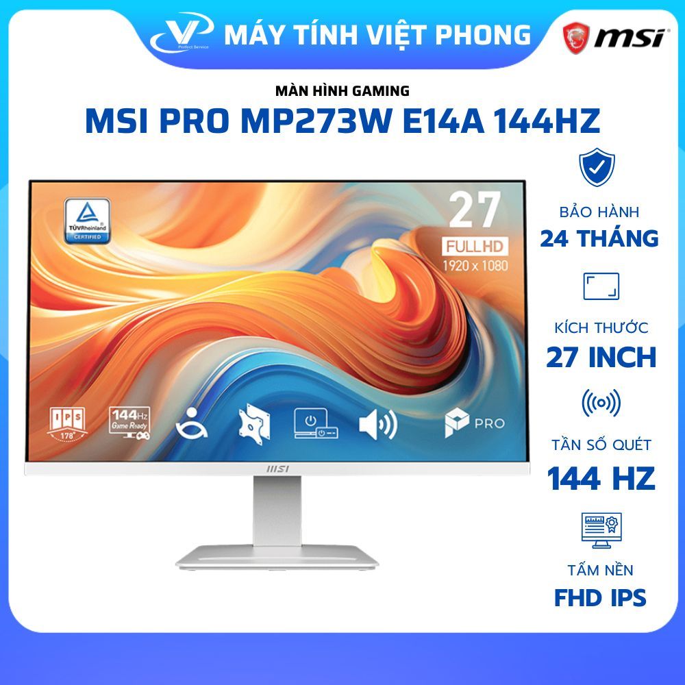MÀN HÌNH GAMING 144HZ MSI PRO MP273W E14A (27"/FHD/1ms/144Hz/IPS/CÓ LOA) - CHÍNH HÃNG BẢO HÀNH 2 NĂM