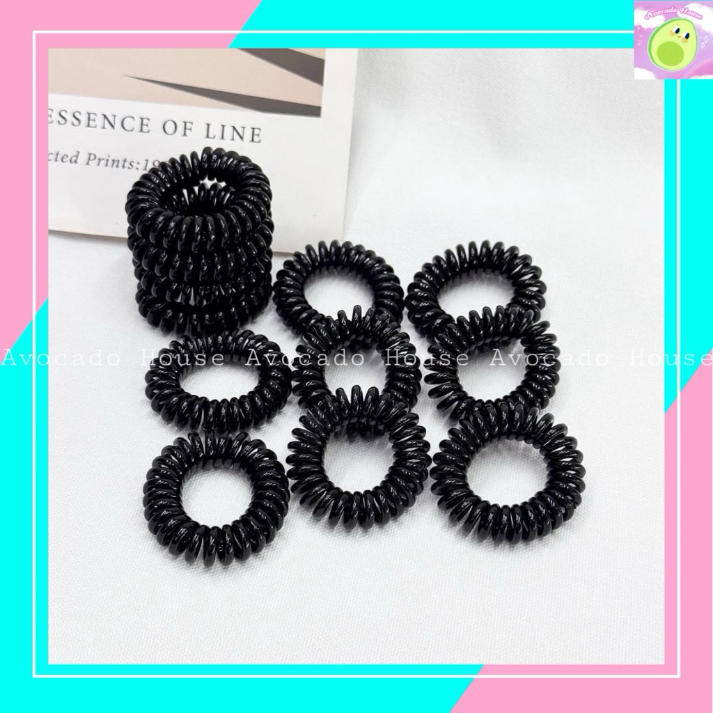 Combo 5 dây cột tóc lò xo cỡ nhỏ đen loại tốt