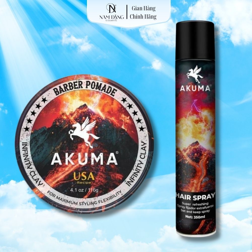 Sáp vuốt tóc AKUMA Infinity Clay, Gôm xịt tóc AKUMA