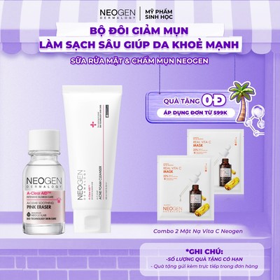 Bộ Đôi Chấm Mụn & Sữa Rửa Mặt Sạch Sâu, Ngừa Mụn, Giảm Dầu Neogen Dermalogy