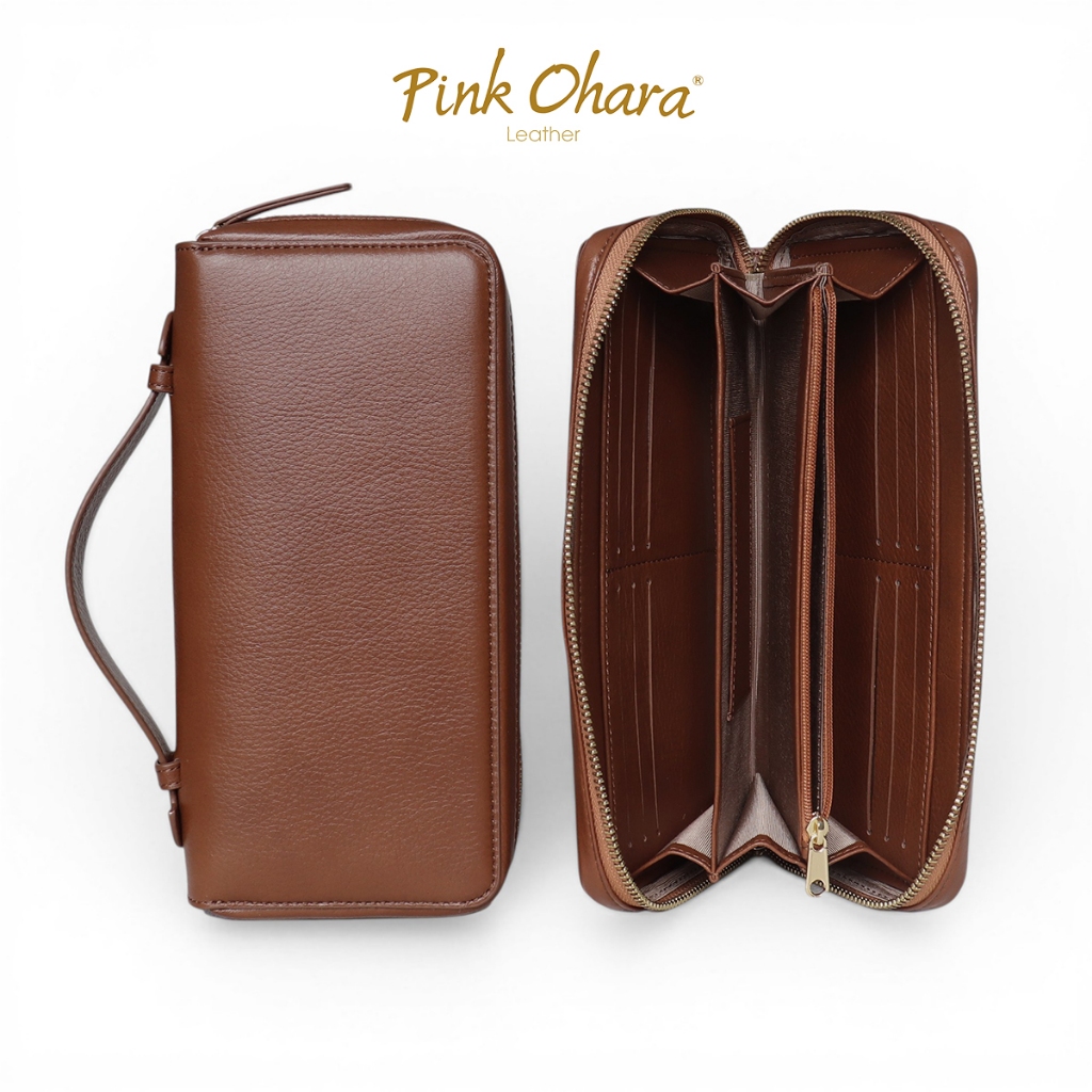 Clutch Cầm Tay Nam Nữ Da Bò Thật PINK OHARA