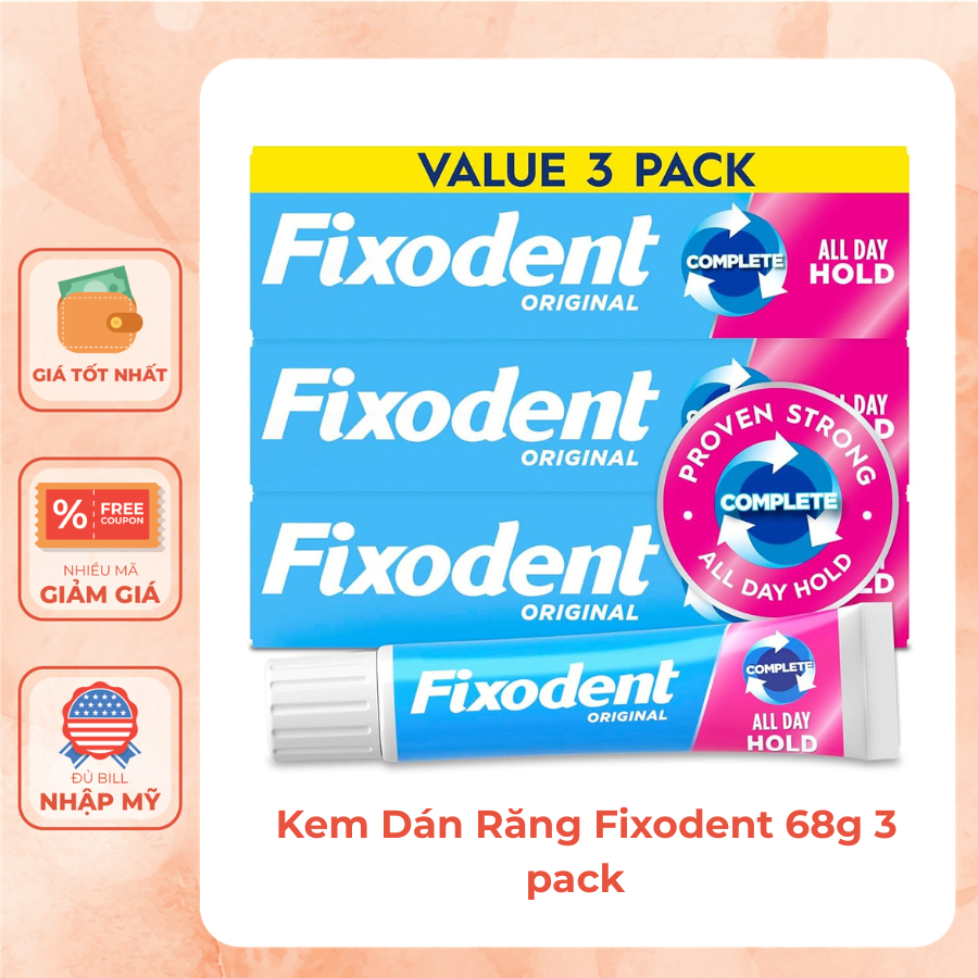 Fixodent- Kem Giữ Răng Giả-Chuẩn hàng nhập