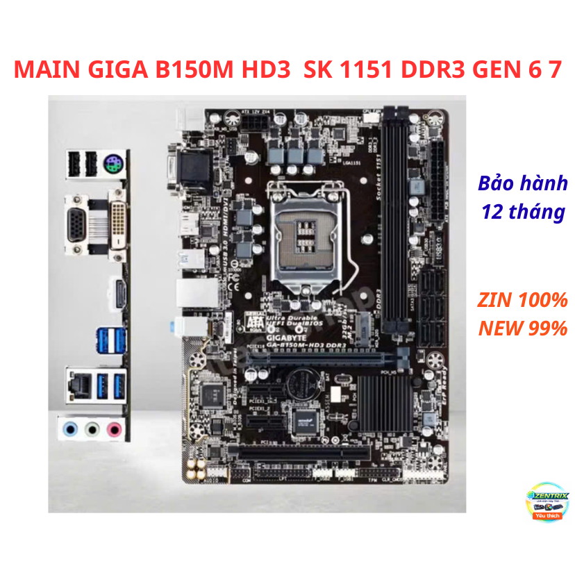 Main Gigabyte B150M Zin Đẹp Như Mới - Bảo hành 12 tháng