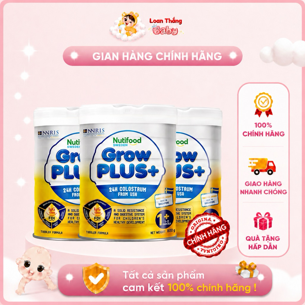 Sữa Bột Nutifood GrowPLUS+ Vàng Lon 800g Cho Bé Phát Triển Chiều Cao Tăng Sức Đề Kháng Tăng Cân-SHOP 1