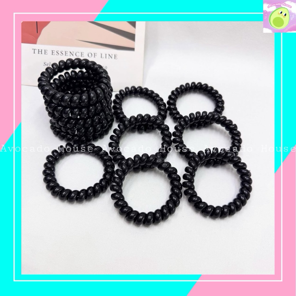 Combo 5 dây cột tóc lò xo cỡ lớn đen loại tốt