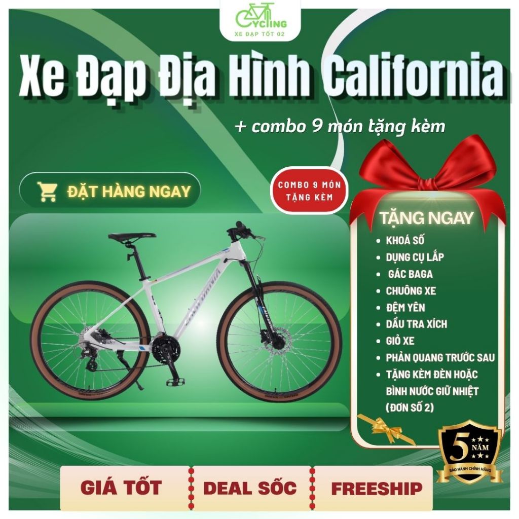 Xe Đạp Địa Hình California 750Cc – Xe MTB 27.5 Inch Nhôm 6061 Shimano 24 Tốc Độ Phanh Dầu Mạnh