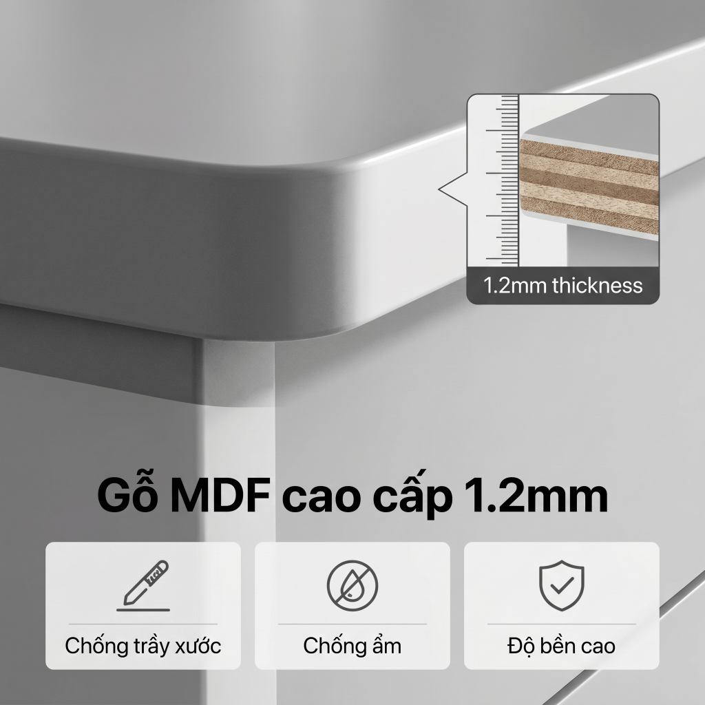BM Bàn trang điểm bệt có ngăn kéo, bàn bệt có ngăn kéo chất liệu gỗ MDF phủ Melamine | BigBuy360 - bigbuy360.vn