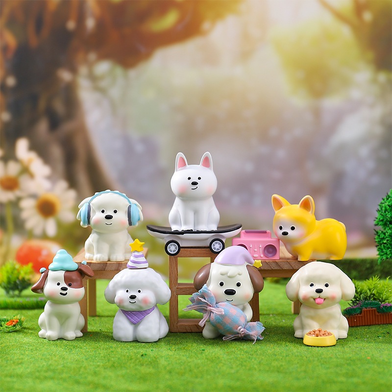 BLIND BOX tượng chó nhiều loại dễ thương - shiba, xù, corgi, đốm, husky