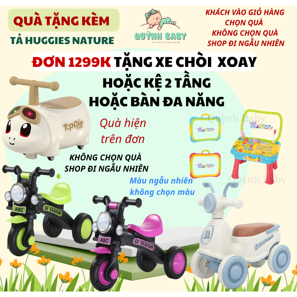 [QUÀ NATURE 04/04] ĐƠN 1299K CHÒI Ô TÔ HOẶC VALI - TẶNG KHÔNG BÁN NGẪU NHIÊN HUGGIES