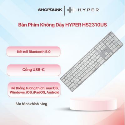 Bàn Phím Không Dây HYPER HS2310US - Chính hãng