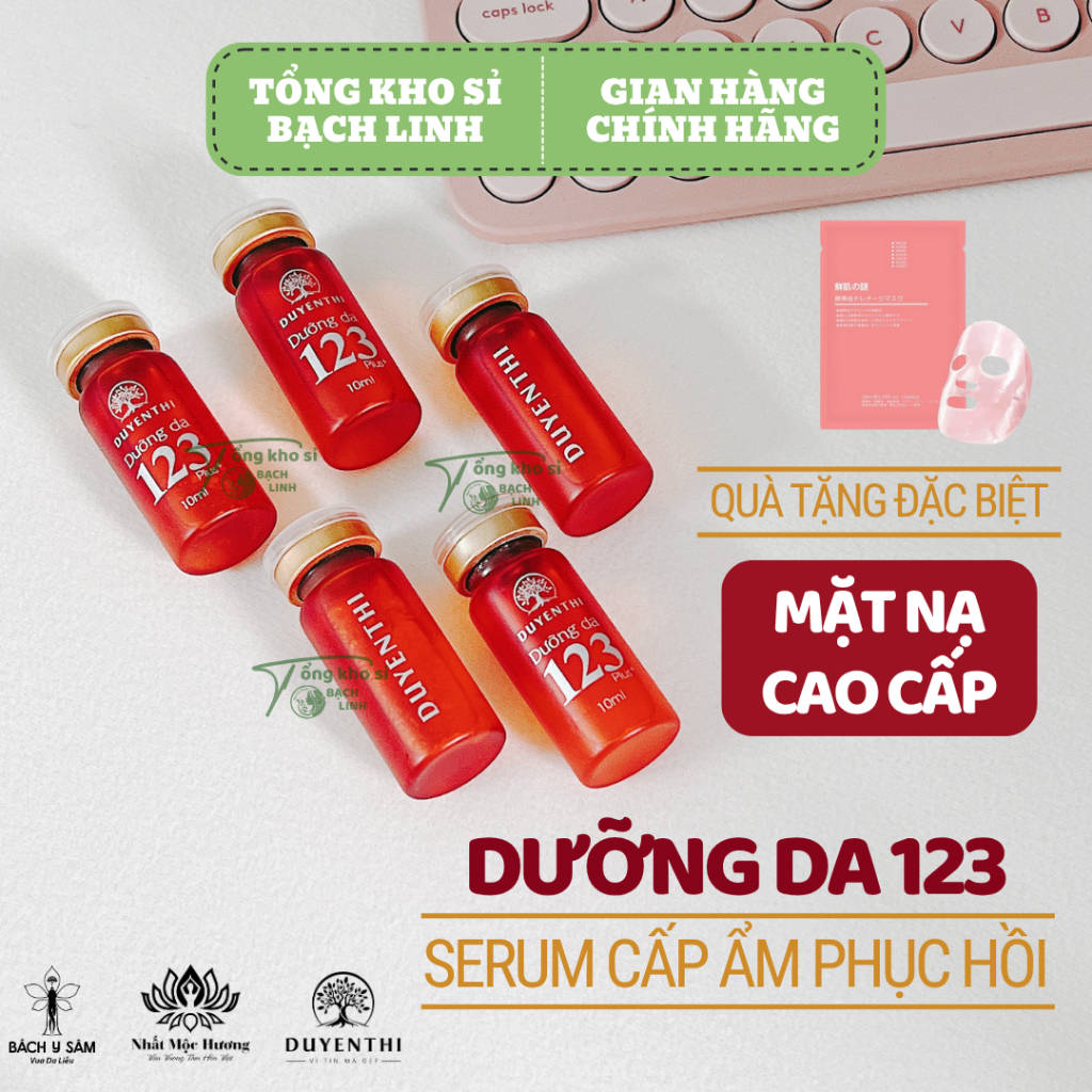 Dưỡng Da 123 Duyên Thị Bách Y Sâm - SERUM DƯỠNG CẤP ẨM PHỤC HỒI LÀM DỊU DA - Chai 10ml