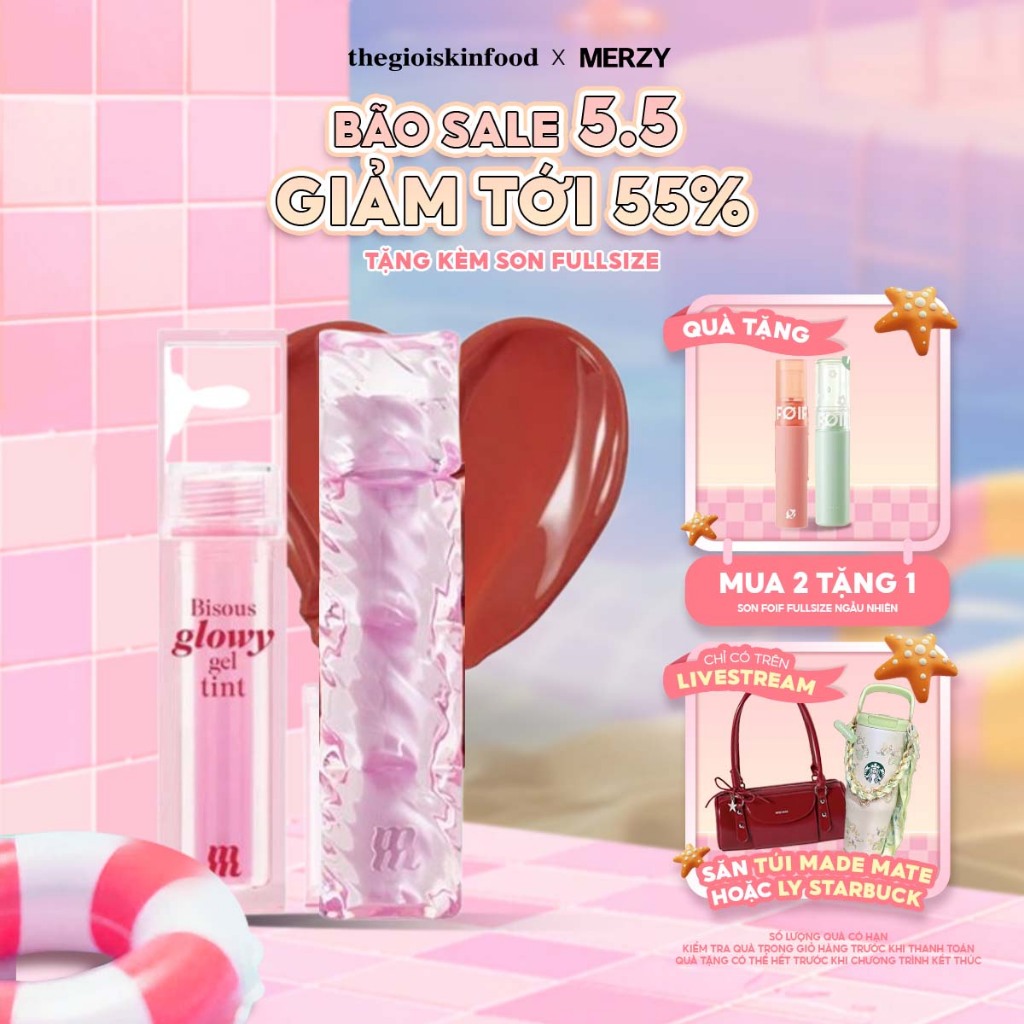 Combo 2 son Merzy Water Fit Blur Tint + Merzy Bisous Glowy Gel Tint