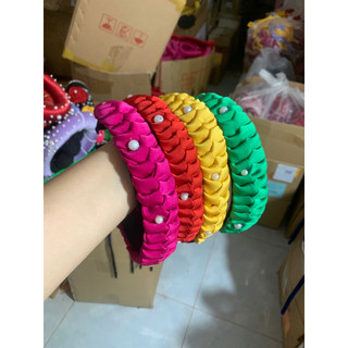 bờm lụa đính Ngọc mẹ và bé sỉ + lẻ nhiều màu