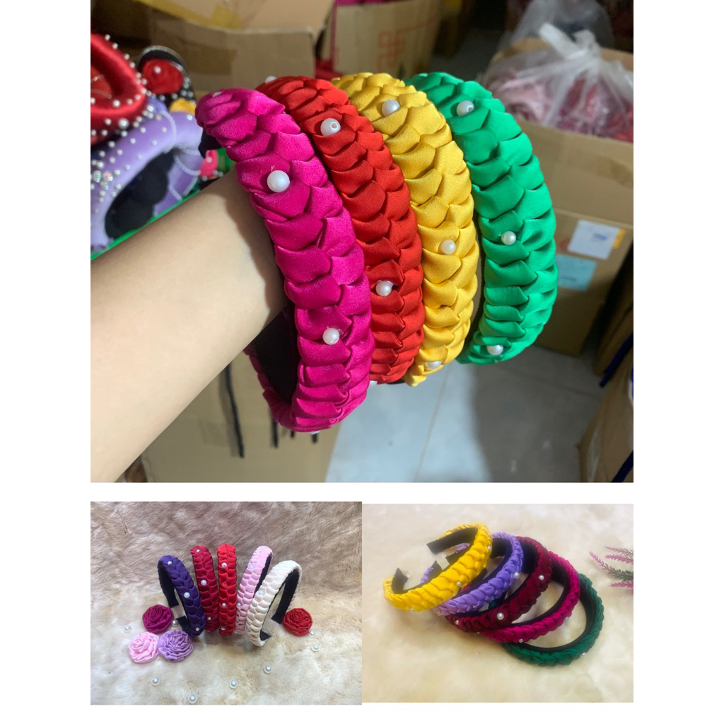 bờm lụa đính Ngọc mẹ và bé sỉ + lẻ nhiều màu