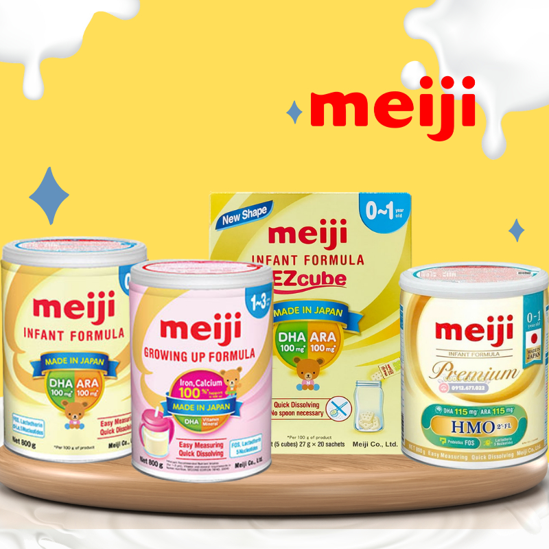 MẪU MỚI - Sữa công thức Meiji/ Meiji thanh/ Meiji HMO Nhập khẩu mẫu mới lon 800gram cho bé MCC