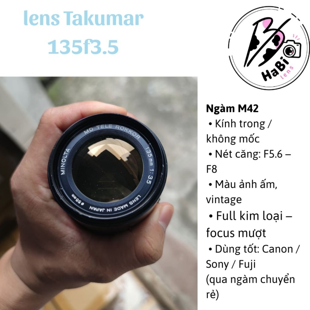 (Lens máy ảnh cũ dành cho máy film, Canon,Fuji, Sony)Lens Asahi 200mm f4, Lens Takumar SMC 135mm, Le