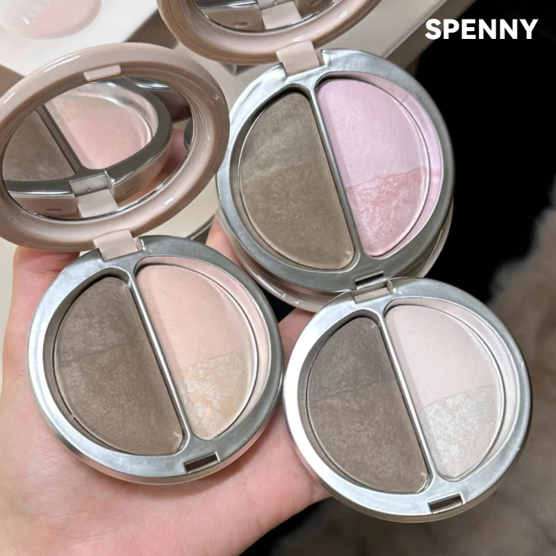 [SPENNY] Bảng tạo khối Phấn bắt sáng Phấn phủ Tất cả trong một làm sáng da mặt dạng lì màu ngọc trai