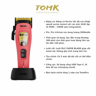 Tông đơ TomK Hyper Pro Hồng