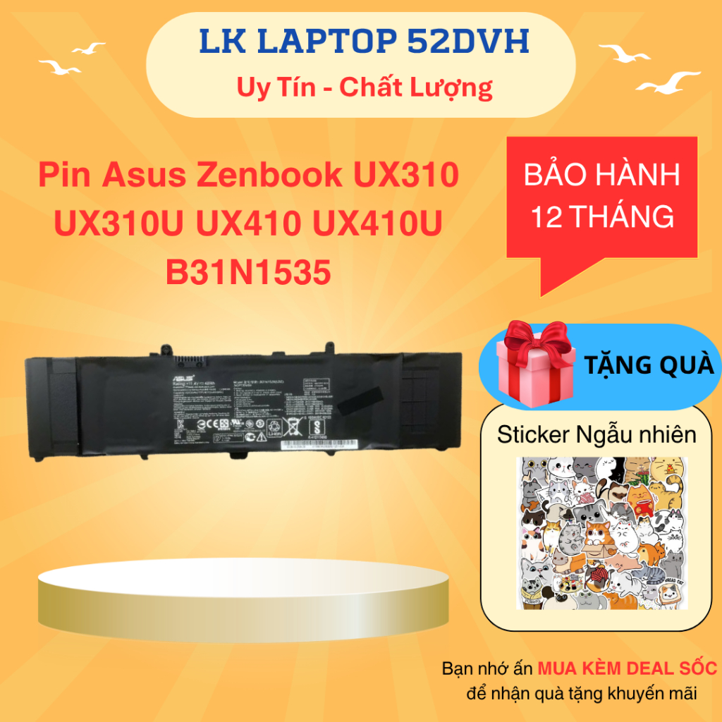 Pin Laptop Asus UX410 B31N1535 Zenbook UX310 UX310U UX410 UX410U B31N1535 New 100%