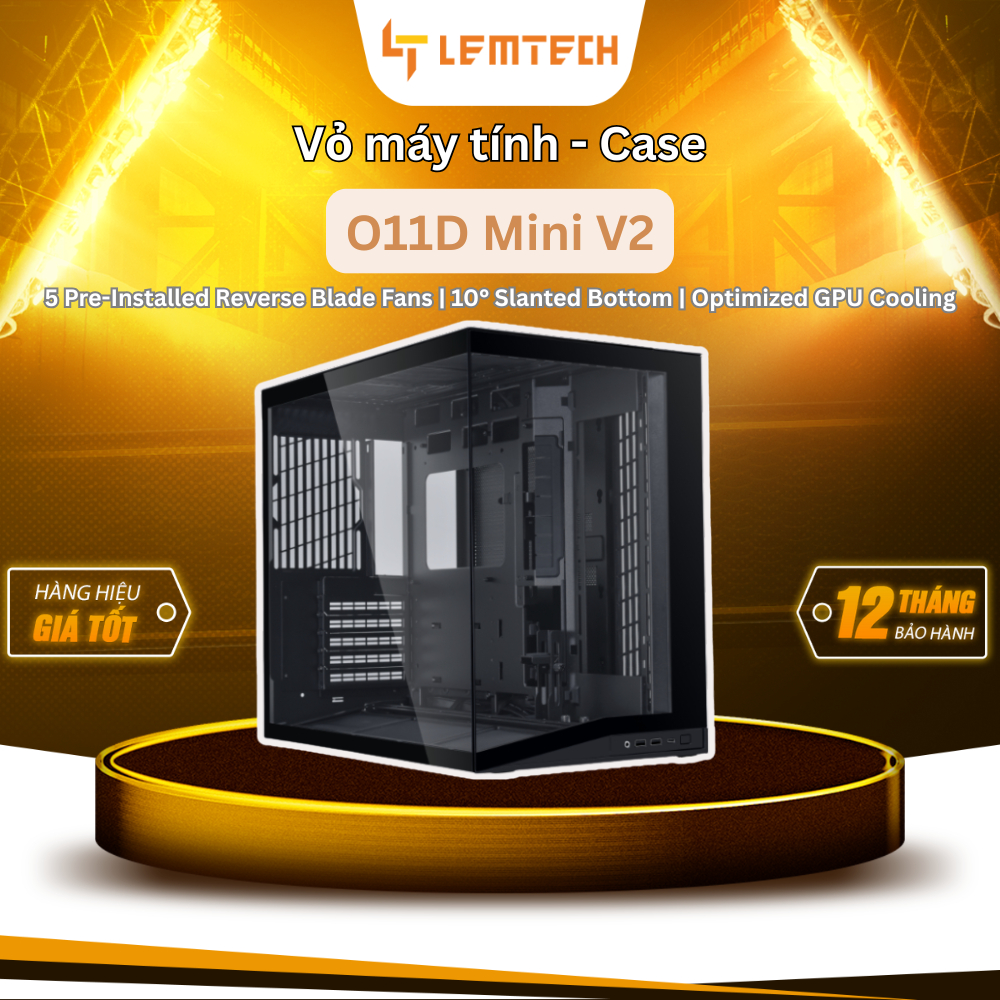 Vỏ case máy tính Lian Li O11 DYNAMIC MINI V2 Black / White - Chính hãng