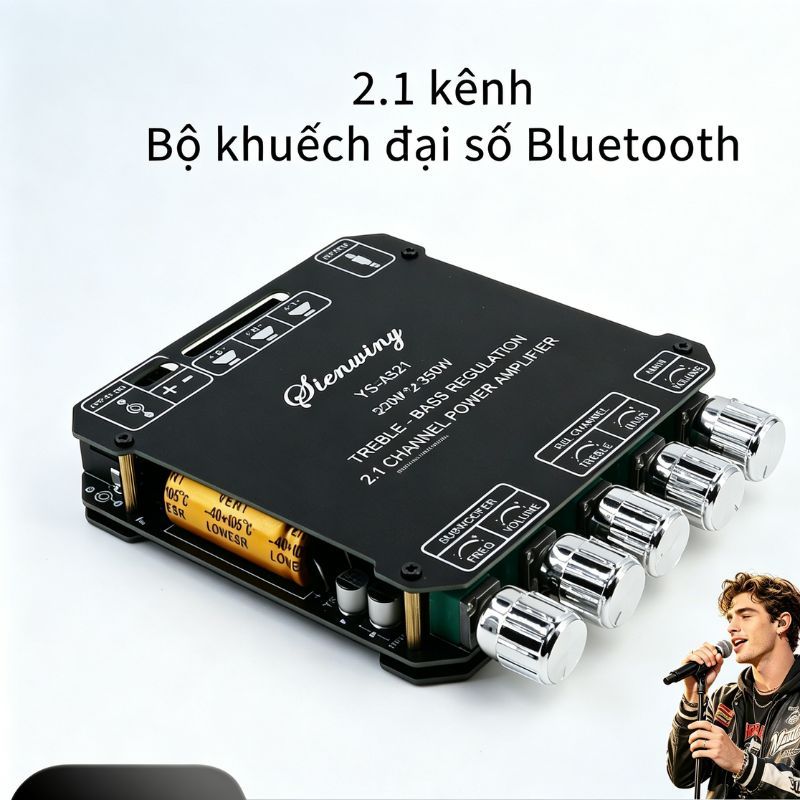YS-AS21 mạch 2.1 Bộ khuếch đại công suất kỹ thuật số Bluetooth amply mini TPA3251 2.1 kênh loa siêu 