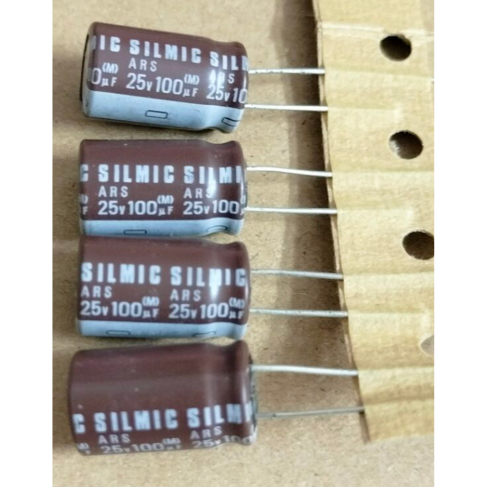 Tụ hóa ELNA SILMIC II 25V 100uF chính hãng Nhật Bản.