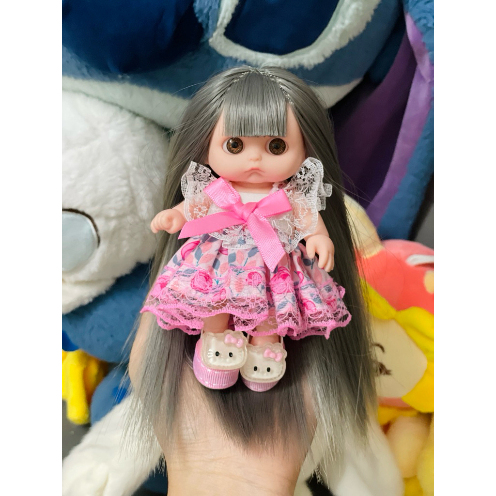 Búp bê 5in gái có tóc + cắt mái, Không Trang Điểm