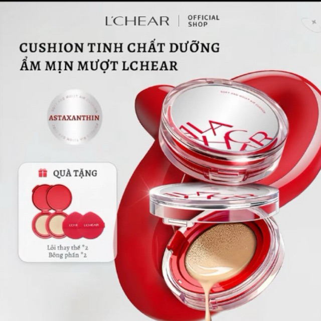 [chọn kĩ phân loại hàng & đọc mô tả] Cushion Astaxanthin LCHEAR Phấn Nước Cấp Ẩm, Kiềm Dầu, Kháng Nư