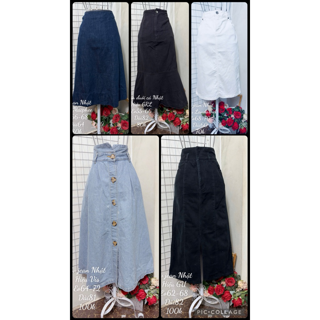 (2hand hiệu) Chân váy jean hiệu 1