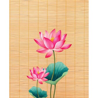 Rèm phòng thờ - Rèm in tranh vải lưới giả Trúc chỉ (Đơn giá tính theo m2)!!!