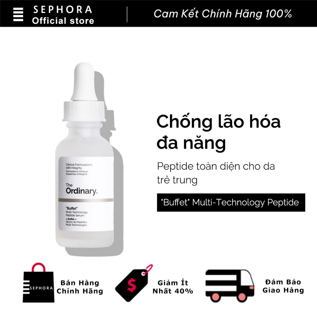 The Ordinary serum đa công nghệ peptide chống lão hóa Buffet™ Multi-Technology Peptide Serum 30ml