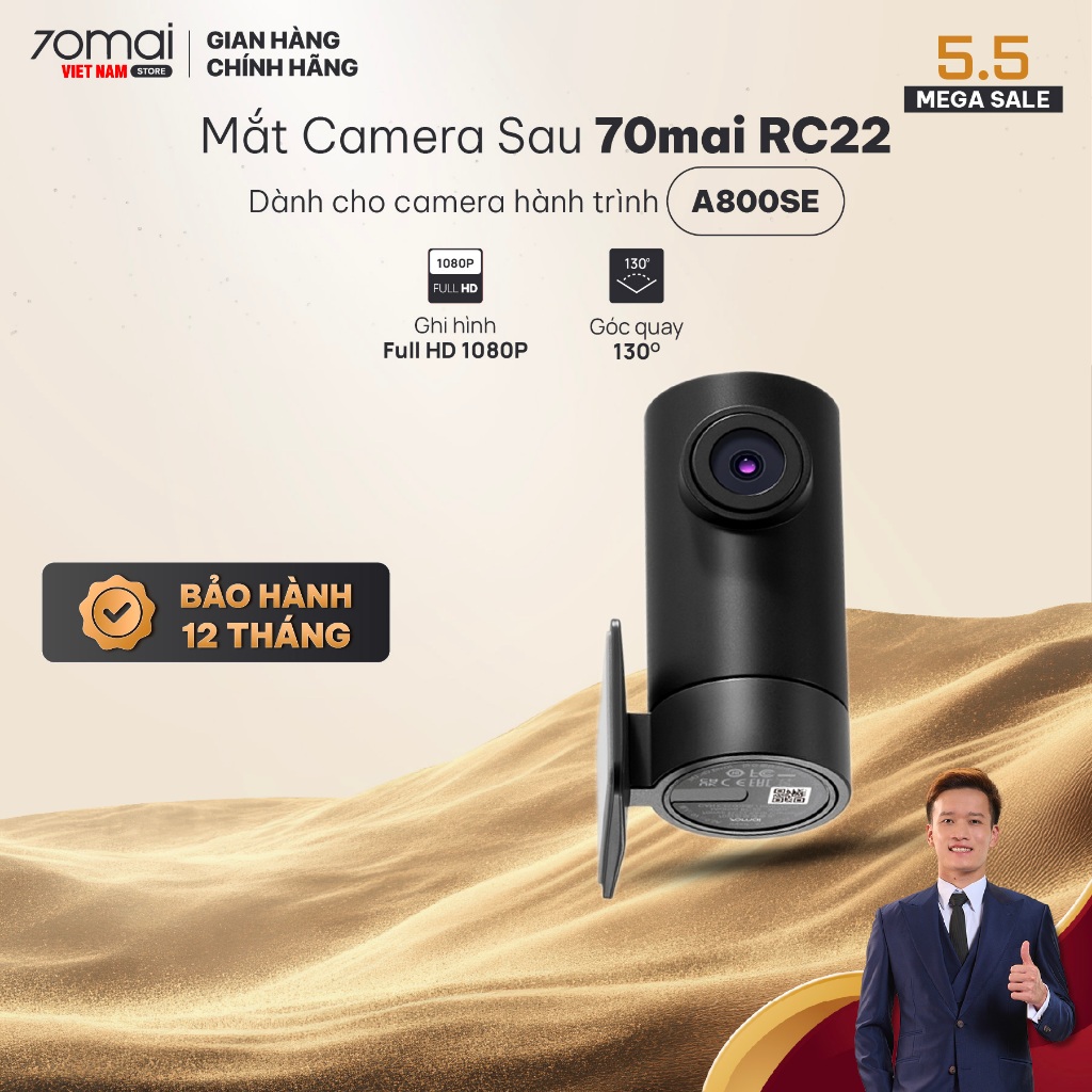 Mắt sau camera hành trình ô tô 70mai RC22 phù hợp dành cho camera hành trình A800SE