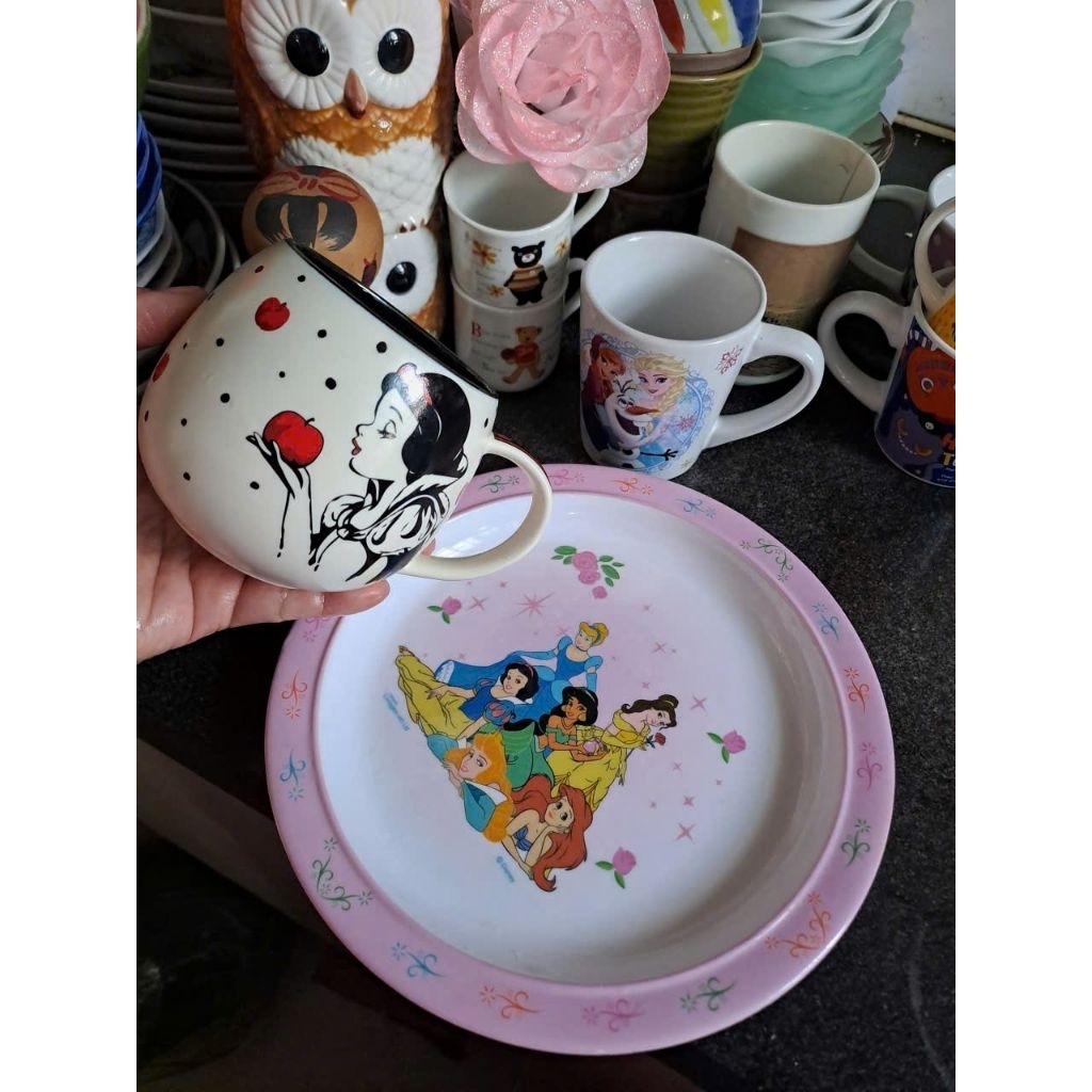 Tượng bảy c lùn decor ly cốc dĩa Gốm sứ nhật chủ đề BẠCH TUYẾT SNOW WHITE VÀ 7 CHÚ LÙN(hàng st)