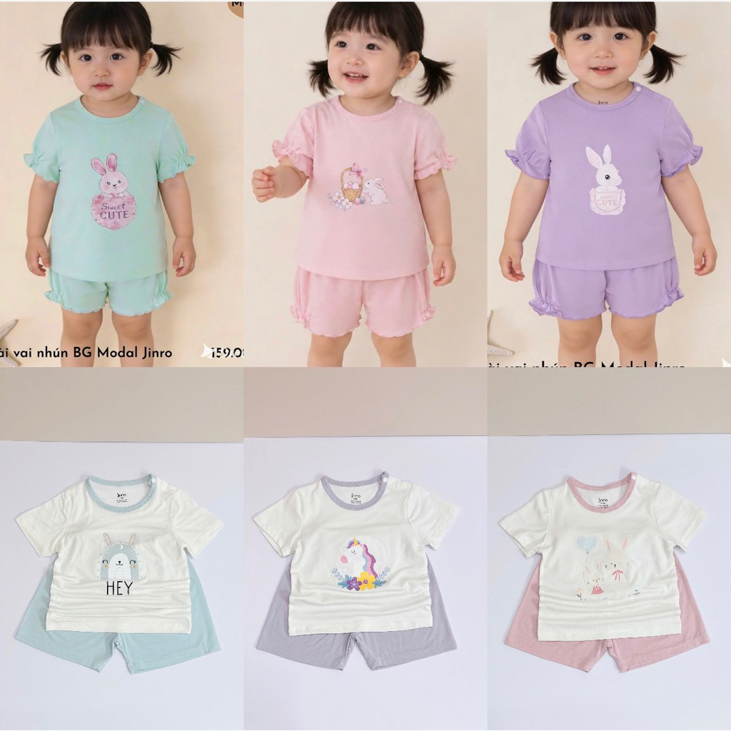 [JINRO] Bộ Cộc Tay Jinro Modal Petit Mềm Mát Cho Bé 12m-4y