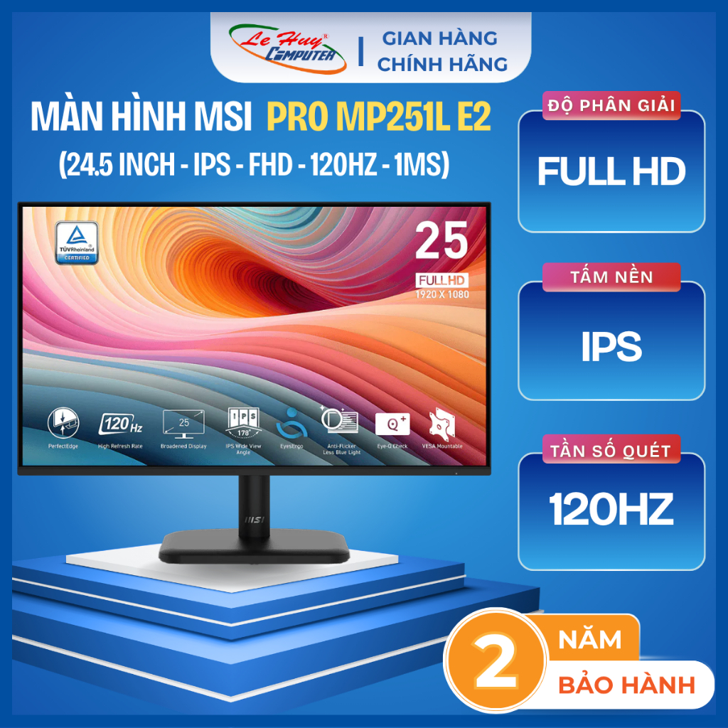 Màn Hình LCD MSI PRO MP251L E2 (24.5 inch - IPS - FHD - 120Hz - 1ms) - Hàng Chính Hãng