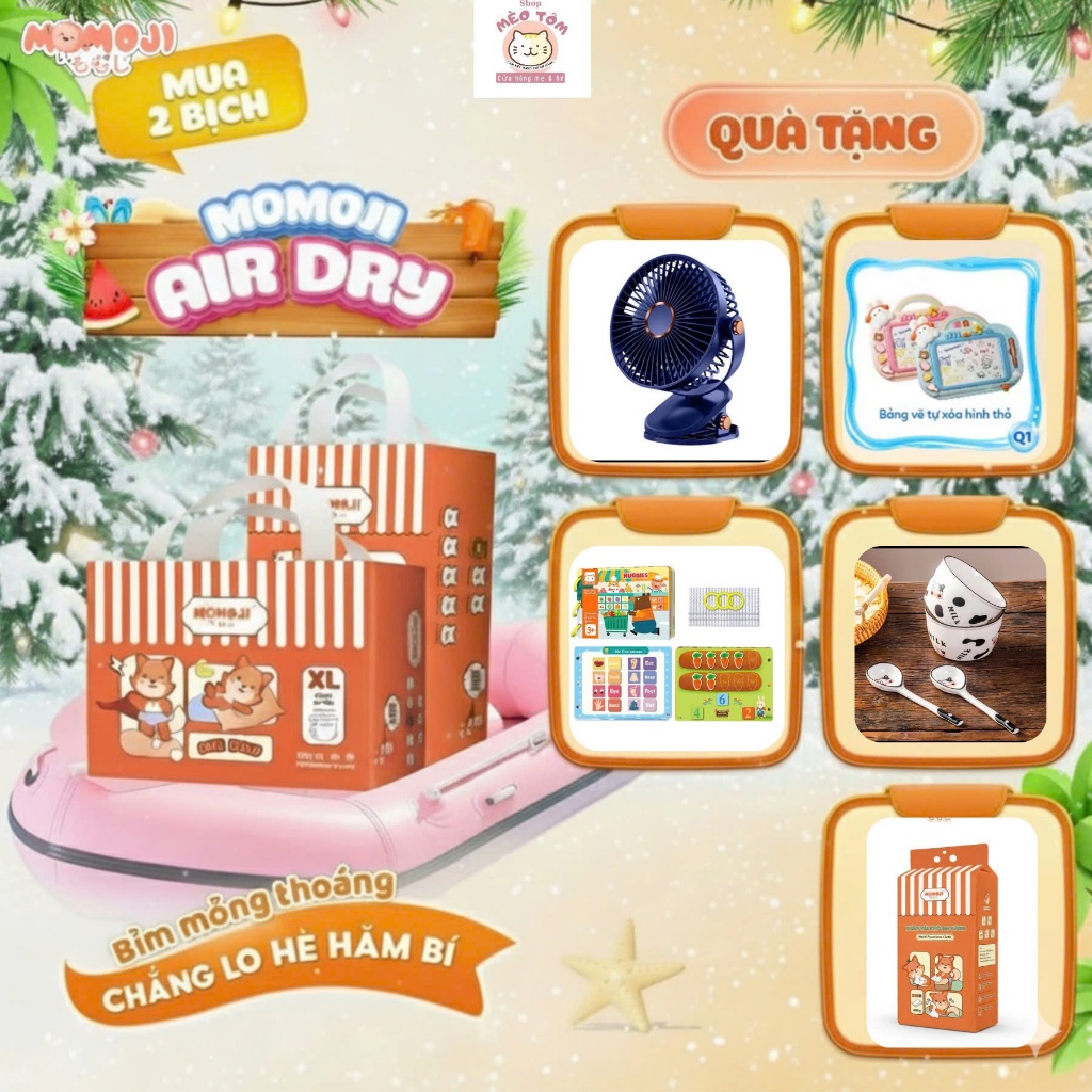 [TẶNG QUÀ] Combo 2 Bịch Tã Bỉm Momoji Air Dry Chính hãng Cao cấp đủ size NB/S/M/L/XL/XXL/3XL
